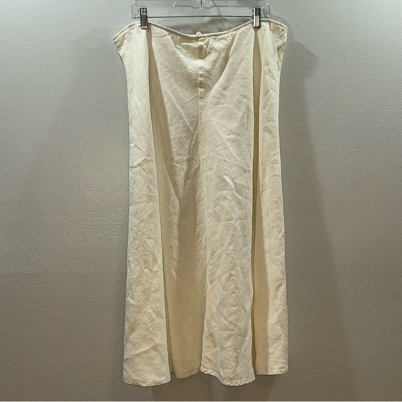 Eileen Fisher 100% Linen A-Line Midi White Minimalist Size XL Skirt - Picture 10 of 13